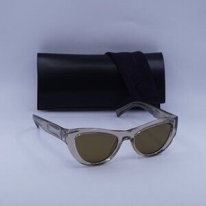 Saint Laurent SL676 005 Cat Eye Sunglasses - Transparent Sand/Brown